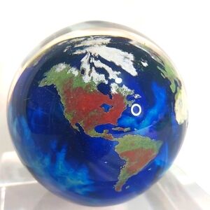 James Lundberg Studios World Art Glass Signed Paperweight